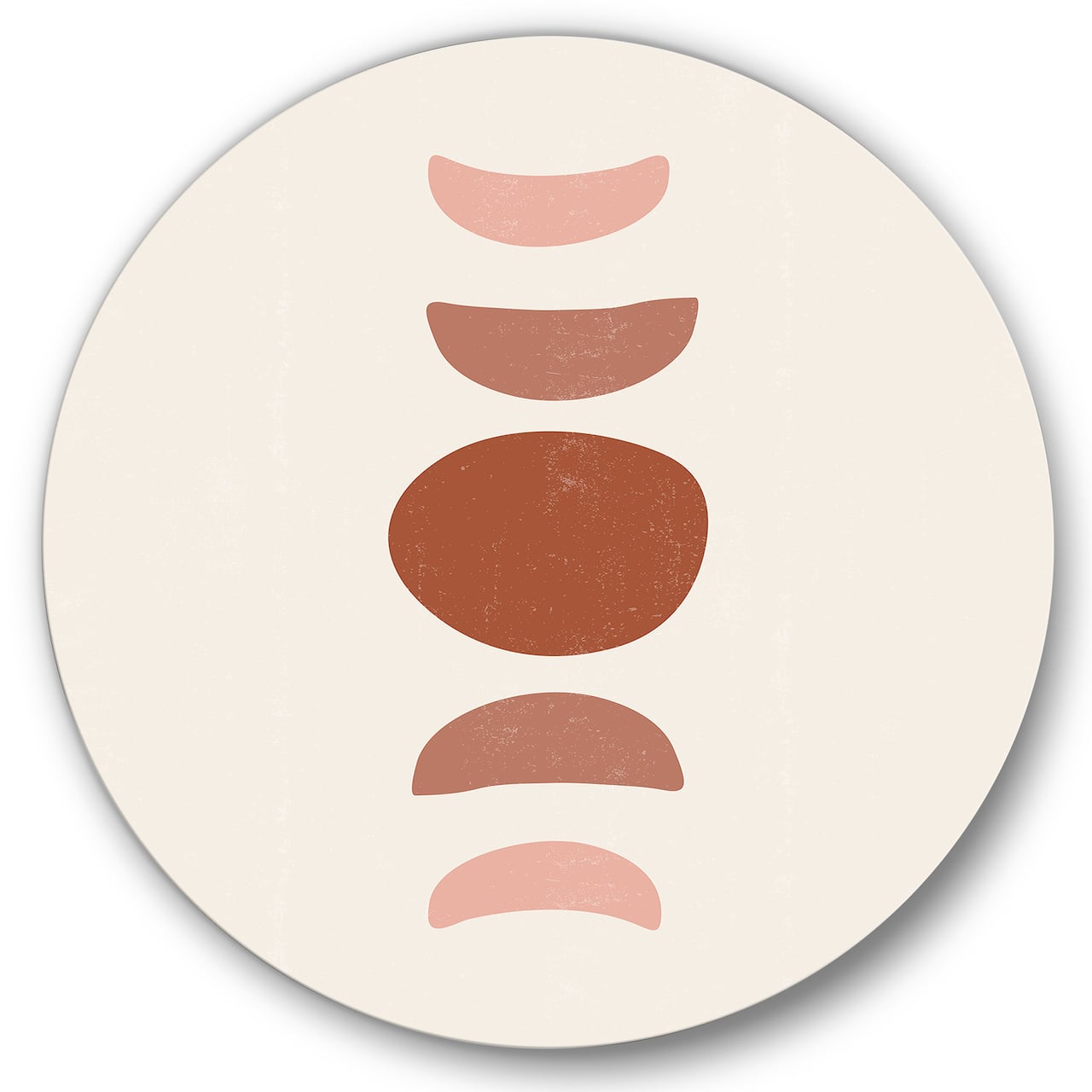 Designart - Minimal Moon Phases - Modern Metal Circle Wall Art